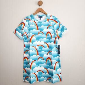 ModCloth On Cloud Mine Retro Rainbow Cloud Cotton T-Shirt Dress - NWT Small